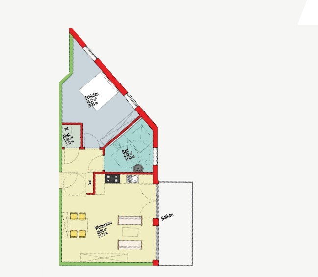 Grundriss Wohnung Nr.9 (nicht maßstabsgetreu) Grundriss Wohnung Nr.9 (nicht maßstabsgetreu)