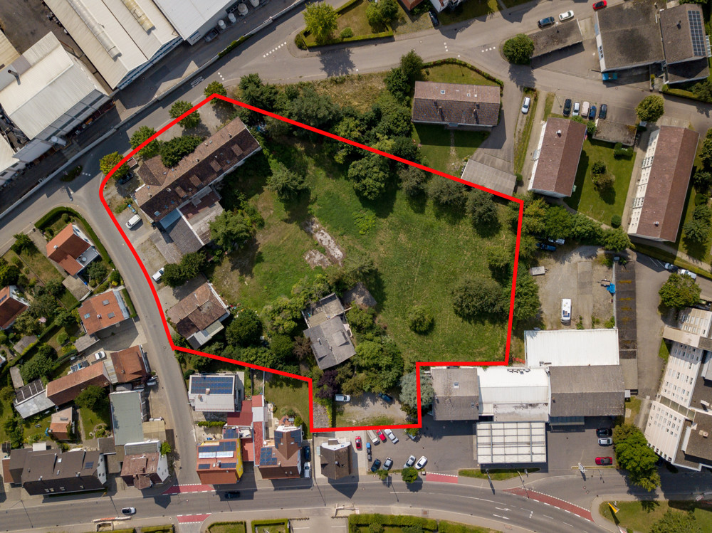 Blick von der Sießenerstraße 2 markiert Blick von der Sießenerstraße 2 markiert