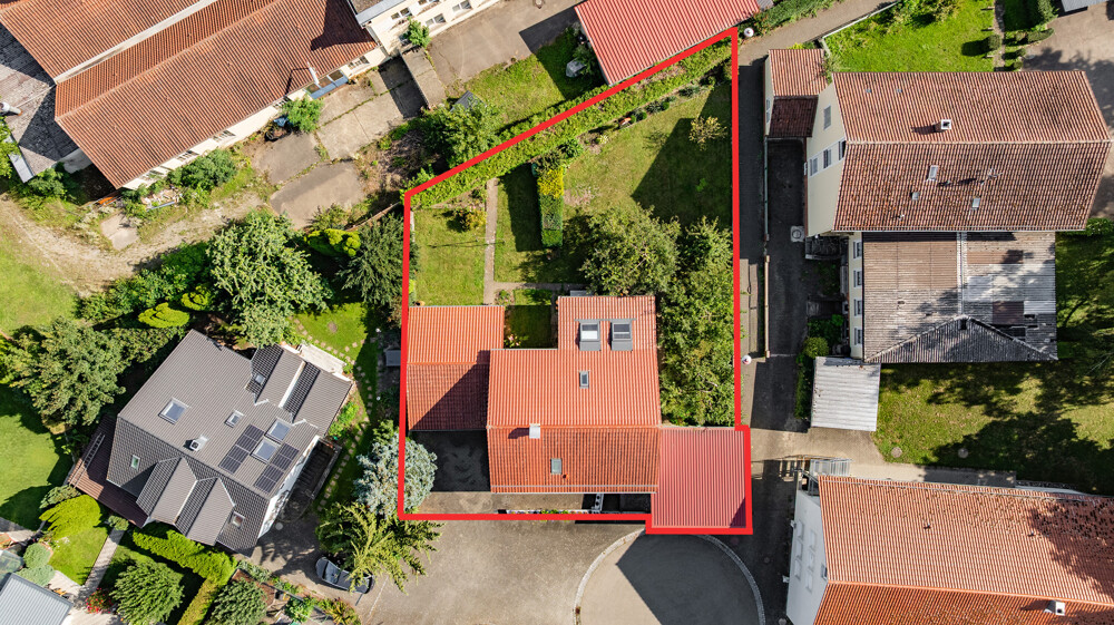 Draufsicht mit Grundstückgrenzen