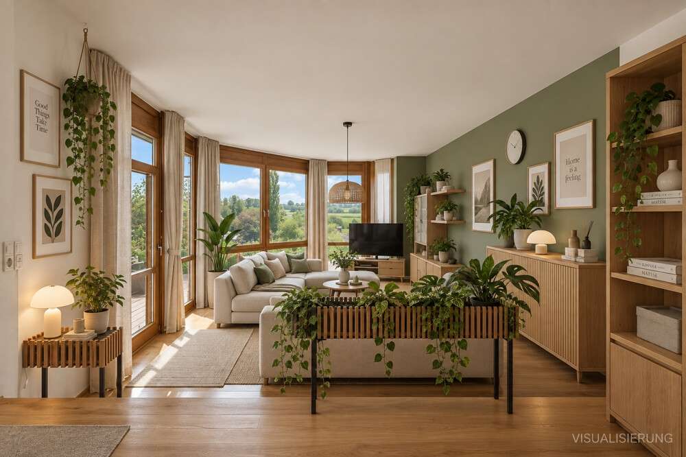 EG - Wohnbereich mit Aussicht_Visualisierung EG - Wohnbereich mit Aussicht_Visualisierung